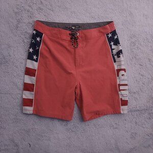Hurley Boardshorts Mens 30 Phantom Performance Stretch Surf July 4th USA Flag